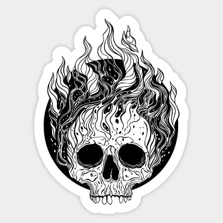 Skull on Fire Sticker